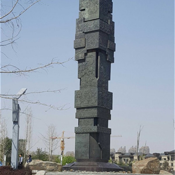 沈阳沈北-锡伯族广场-锻铜雕塑-图腾柱-神兽-高27m